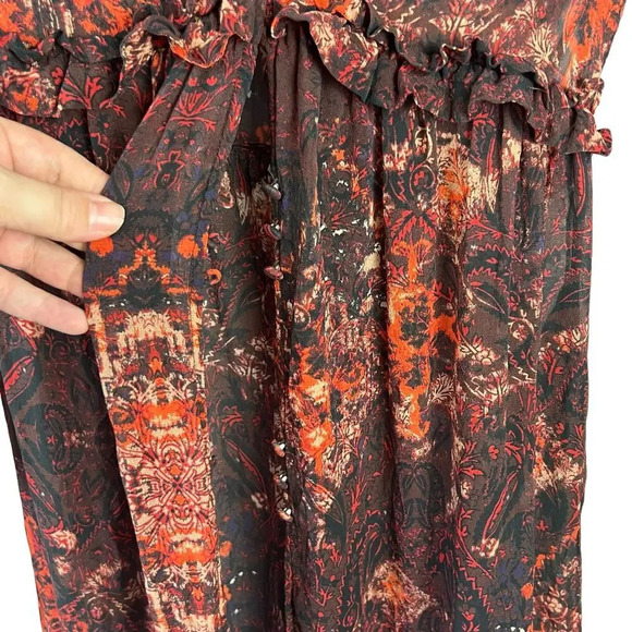 Intermix Silk Red Paisley Maxi Dress Size Small - Picture 10 of 14